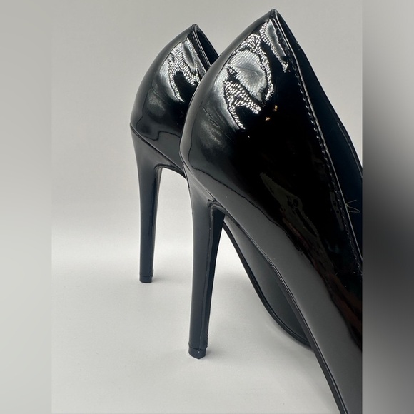 Steve Madden Vala Black Patent High Heels Classy Pump Work Stiletto Shoes Size 8 - Picture 5 of 8